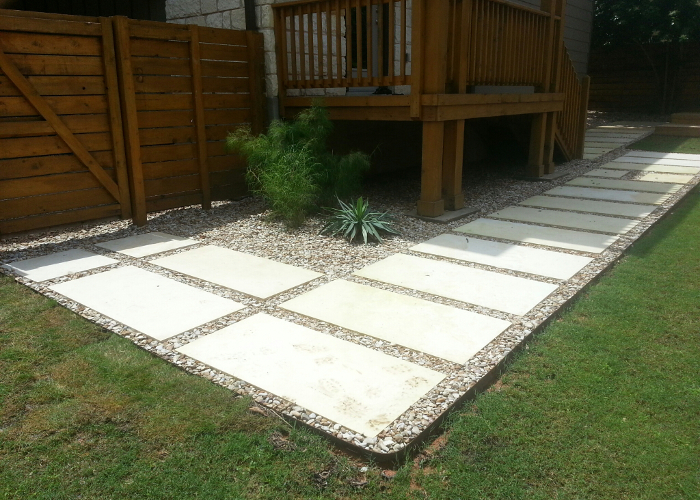 Gravel and stone pathway